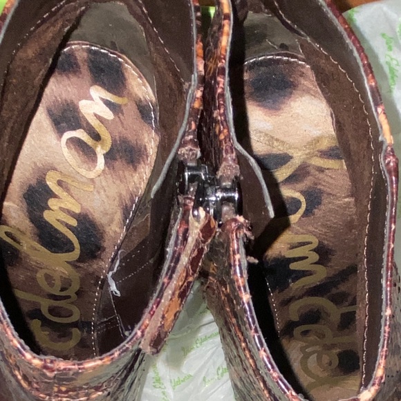👣Sam Edelman Boots Ankle Python Salina 2 Chocolate 6 - Picture 11 of 13